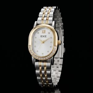 Two-Tone Silver and Gold Women’s Watch with Crystal Bezel