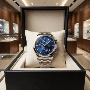 Blue Dial Multi-Subdial Silver Men’s Watch