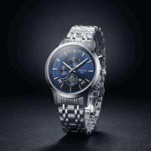 Blue Dial Multi-Subdial Silver Men’s Watch