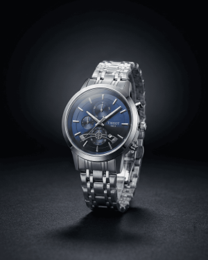 Blue Dial Multi-Subdial Silver Men’s Watch