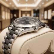 Cushion Case Gold Bezel Multi Dial Men’s Watch