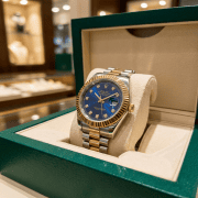 Cushion Case Gold Bezel Multi Dial Men’s Watch