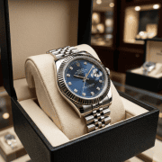 Cushion Case Gold Bezel Multi Dial Men’s Watch