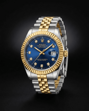 Cushion Case Gold Bezel Multi Dial Men’s Watch