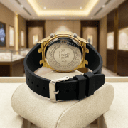 Octagonal Bezel Analog Digital Silicone Strap Men’s Watch