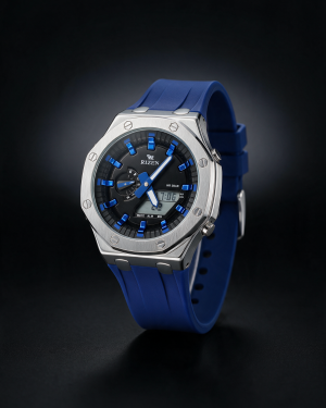 Octagonal Bezel Analog Digital Silicone Strap Men’s Watch
