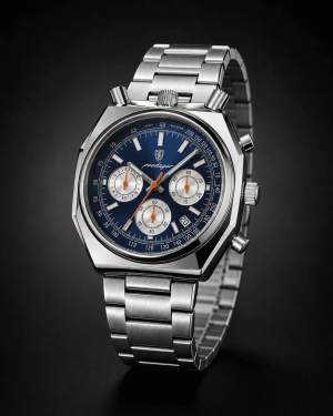 Poedagar Men’s Three-Subdial Quartz Watch with Stainless Steel Bracelet
