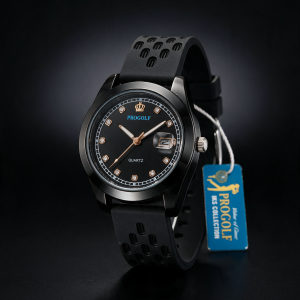 Progolf Black Date Men’s Strap Watch