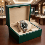 Regal Fluted Bezel Crystal Marker Magnified Date Men’s Watch