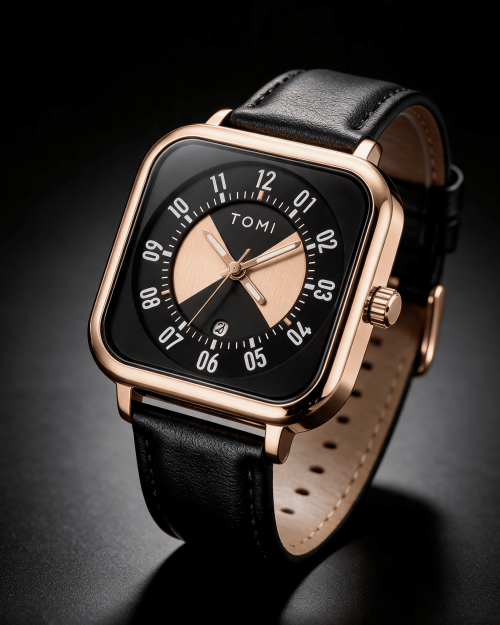 TOMI Square Dial Two-Tone Men’s Watch