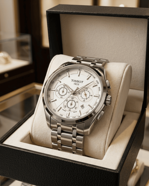 White Dial Triple Subdial Date Men’s Watch