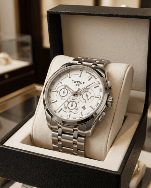 White Dial Triple Subdial Date Men’s Watch